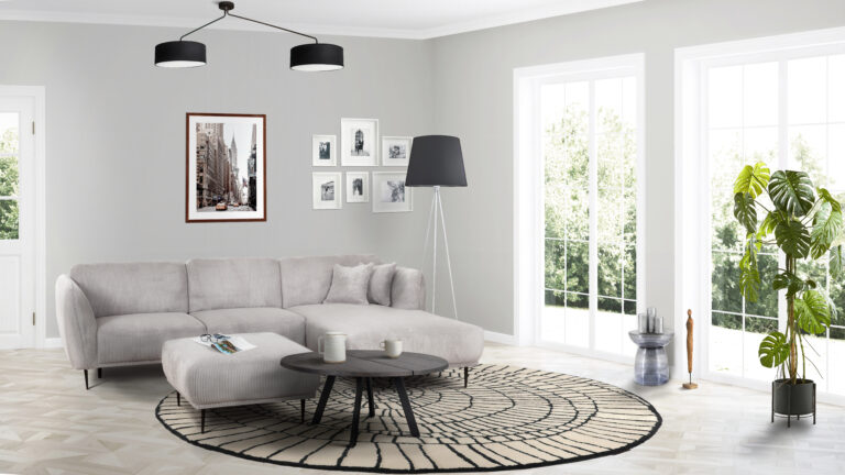 Modern house interior. Empty room. 3D rendering